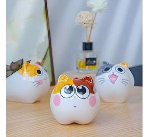 Set 2 Macetas Gatito Dibujo Animado Decoracion Hogar Lau