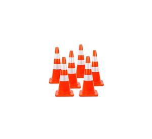Cono De Seguridad 28 De Pvc, Doble Cinta Reflectante (70cm)