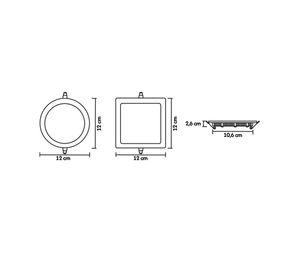 EMBUTIDO LED CUADRADO DAUMER MARCO NEGRO 12W LUZ NEUTRA