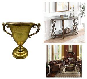 Maceta Metal Vintage Copa Decorativa Balcon Hogar Mesa Lau