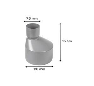 Copla Reducción Pvc Sanitario Gris 110x75 Mm Hoffens