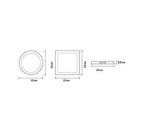 SOBREPUESTO LED CUADRADO DAUMER MARCO NEGRO  6W LUZ FRIA