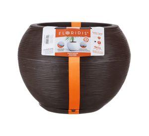 MACETERO FLORIDIS FLORENCIA CAFÉ 32CM CON PLATO