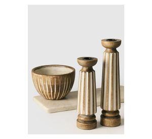 Candelabro Madera 20 x 6 cm