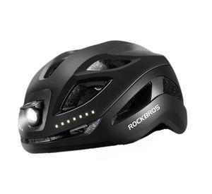 Casco de ciclismo con luces recargable Rockbros ZK-077 - negro