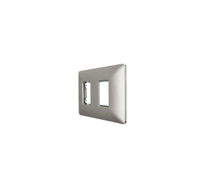 Placa Doble Base Soporte Modulo Tomacorriente Interruptor Stanford Champagne
