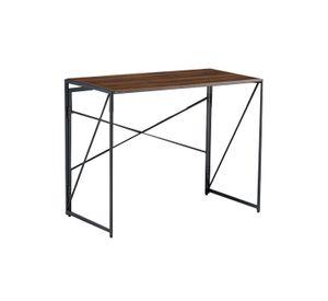 Mesa Escritorio Plegable de Metal y Madera Nogal 100x50x75 cm
