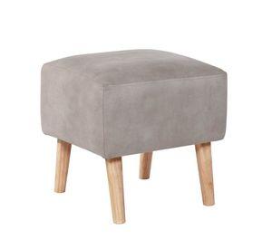 Pouf Burdeos Cuero Kentucky Gris