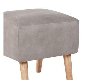 Pouf Burdeos Cuero Kentucky Gris