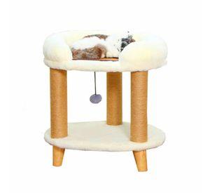 Casa Con Rascador Para Gatos Blanca
