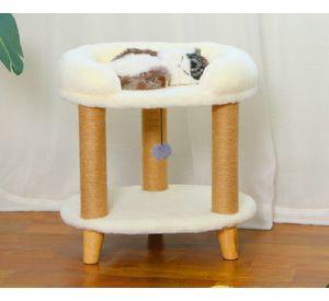Casa Con Rascador Para Gatos Blanca