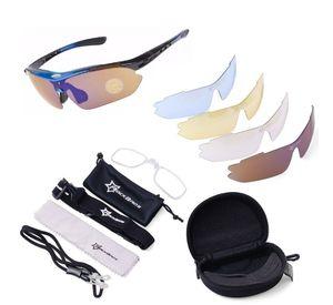 Lentes Rockbros Polarizado Ciclismo 5 Micas 12 Piezas Uv400 - Azul