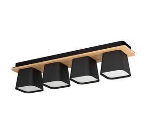 APLIQUE TECHO RUSCIO ACERO MADERA NEGRO E27 4X40W COD.390008
