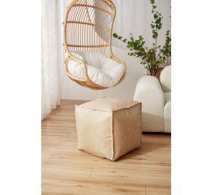Pouf de ecocuero cuadrado 45x45cm color beige