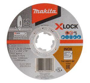 Disco de corte fino acero inox. X-LOCK 115 mm Makita E-00387
