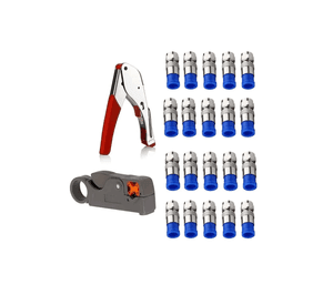 Kit de Herramientas para Cable Coaxial con Crimpeadora Pelacables y Conectores F