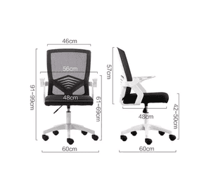 Silla de oficina ejecutiva ergonómica con respaldo de malla negra