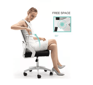 Silla de oficina ejecutiva ergonómica con respaldo de malla negra