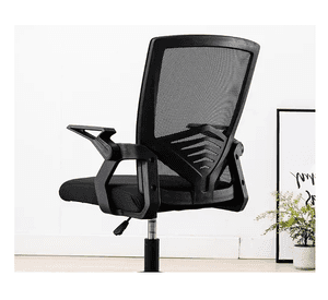 Silla de oficina ejecutiva ergonómica con respaldo de malla negra