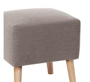 Pouf Burdeos Lino Gris Claro