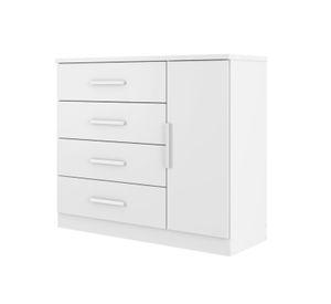 Cómoda Cajonera Multifuncional Con 1 Puerta Blanca