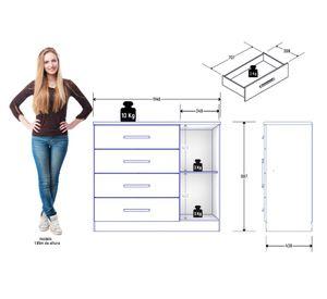 Cómoda Cajonera Multifuncional Con 1 Puerta Blanca