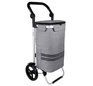 Carrito de Compras Plegable Supermercado o Feria + Bolso Cooler Gray