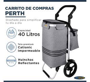 Carrito de Compras Plegable Supermercado o Feria + Bolso Cooler Gray