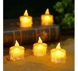 Set 16 Velas LED Decorativas Sin Llama Cristal Acrílico Jhn