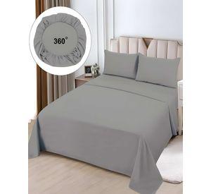 JUEGO DE SABANAS 2 PLAZAS GRIS