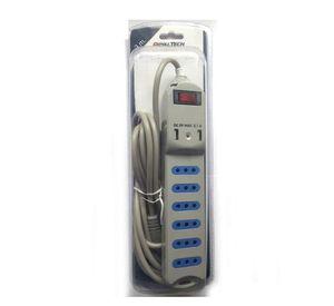 ALARGADOR 3MTS / 6 TOMAS, GRIS + 2 USB ROYALTECH