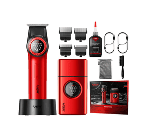 Combo VGR Profesional de Barbería Trimmer V-977 + Afeitadora Eléctrica V-377