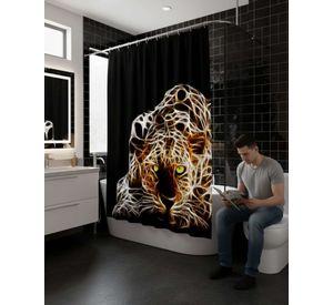 Juego de Cortina de Baño Tela Género + Forro Impermeable T13