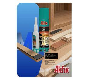 Adhesivo Instantaneo Madera Akfix 705 Kit 200ml 65g Mdf