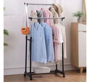 Perchero Ropa Organizador Multifuncional Ruedas Doble Jer