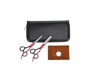 Set de Tijeras Para el Cabello NG-PS006 Wmark Rojo Con Negro
