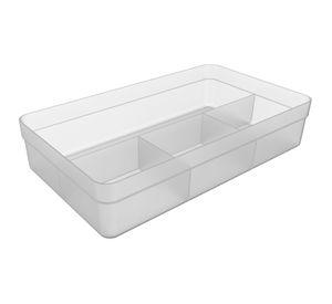 Organizador De Cajón Logic 4 secciones Transparente