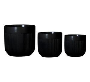 Set 3 Macetero Decorativo Acanalado Estilo Minimalista Jhn