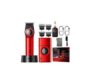 Barber Combo VGR Pro Patilera V-977 + Afeitadora V-377 Rojo