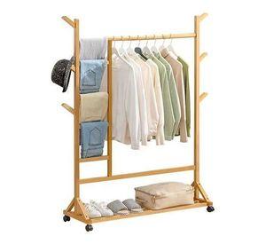 Perchero 100 Cm De Bamboo Con Ruedas Organizador
