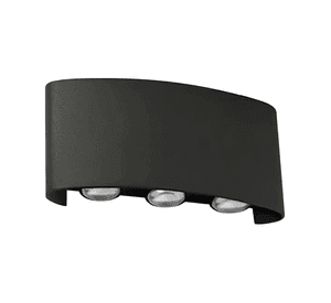 Aplique Led City Technolamp Luz Fria 6w 600lm Ip54 Negro