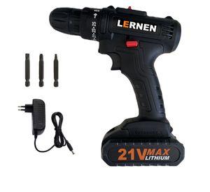 Taladro Destornillador Inalámbrico 21v Con Brocas