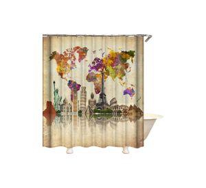 Cortina de Baño Tela Género + Forro Impermeable c09