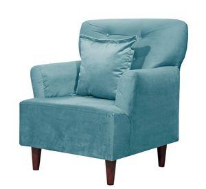 Poltrona 1c York  Felpa turquesa 75x55x92 cm