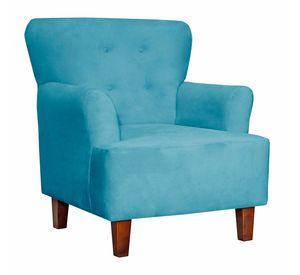 Poltrona 1c York  Felpa turquesa 75x55x92 cm