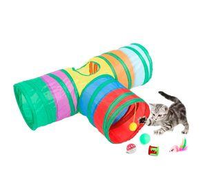 Túnel Plegable Gato 3 Vías 20 Pzs Juguetes Mascota