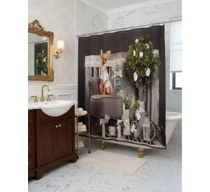 Cortina de Baño Tela Género + Forro Impermeable c33