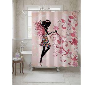 Cortina de Baño Tela Género + Forro Impermeable c04