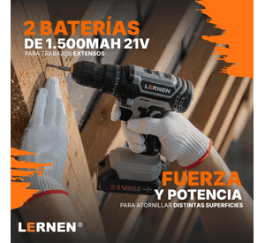 Kit Taladro Destornillador Inalámbrico 21v + 2 Baterías