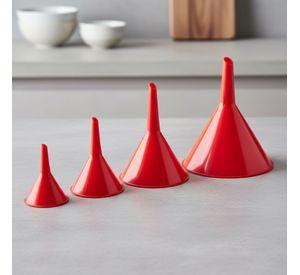 Juego De Embudo De 4 Piezas Oferta 2x1 Rojo